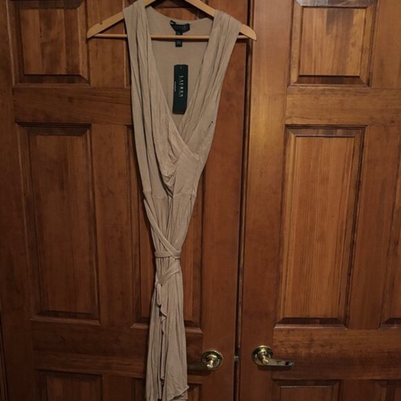 Ralph Lauren Tan Midi Dress - Picture 1 of 9